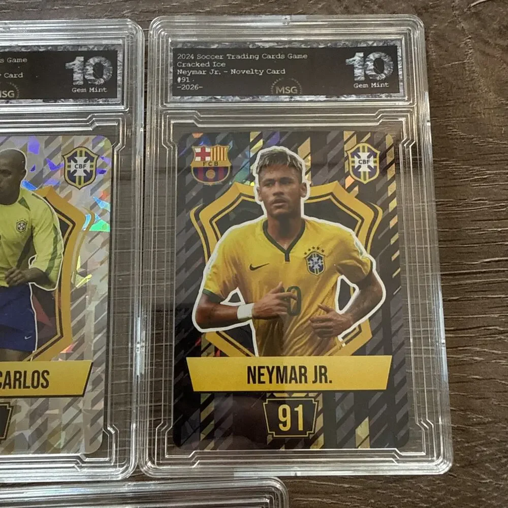 Ricardo Kaka, Roberto Carlos & Neymar Jr. 2024 Soccer TCG Graded 10 Gem Mint